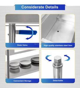 Commercial Electric Food Warmer Bain Marie <b>Buffet</b> Countertop Steam <b>Table</b> 50 Trays/Hour Capacity Energy Saving Mode 50-70C - Product Image 6