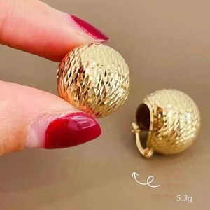 Xinfly Classic Waterproof Pinecone 18K Yellow Gold Women Luxury Chunky Round Hoops <b>Ball</b> Huggie Earrings - Product Image 3