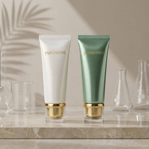 Emballage de luxe pour soins de la peau Yuxinmei D40 ABL Tube avec bouchon extérieur en acrylique à bords arrondis et bordure dorée métallique - Product Image 1