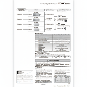 SMC Pneumatics Free Mount Cylinder ZCDUKQ16-30D for Vacuum Applications - Product Image 1