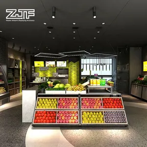 Commercial convenience store interior design customized gondola fruit vegetable supermarket rack