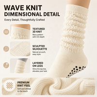 Chaussettes de Pilates antidérapantes pour femmes, longues, souples, rembourrées, pour le yoga, la barre et l'entraînement