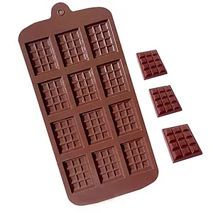 Molde de silicone para doces, molde de barra de chocolate de 12 célula, forma de confeitaria