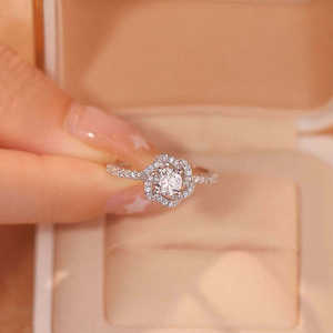 Nuevo Anillo de Diamantes de Compromiso y Boda de Oro de 18k de Lujo con Corte Brillante Redondo Natural, Gran Venta - Product Image 1