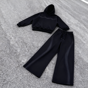 Set Tuta Sportiva Personalizzata con Felpa con Zip e Pantaloni in Cotone, Poliestere e Neoprene Effetto Acid Wash per Uomo - Product Image 1