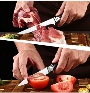 Ensemble de couteaux de chef professionnels tout-en-un pour l'hôtellerie-restauration, 10 couteaux avec protège-lames, sac de transport et aiguiseur. - Product Image 2