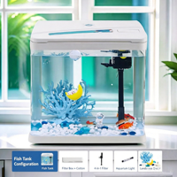 USMILEPET Aquarium multifonctionnel en acrylique, mini aquarium de bureau pour la maison et le bureau, pour poissons de compagnie