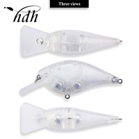 Vente en gros de corps de leurres de pêche vierges non peints 68mm 16.8g Crankbait avec bec carré, personnalisables