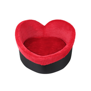 Günstiges Winterliches Rotes Herzförmiges Samt-Haustierbett für Hunde, Katzen und Kleintiere mit Modischem Tiermuster - Product Image 3