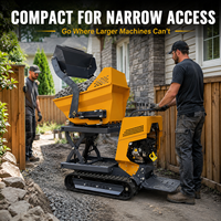 Mini-dumper sur chenilles avec élévateur hydraulique pour un transport fiable – Capacité de charge élevée pour la construction