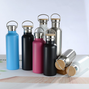 Logo personnalisé à double paroi Couvercle en option Tasse en métal pour le bureau Bouteille d'eau en acier inoxydable de 750ml avec poignée de levage - Product Image 2