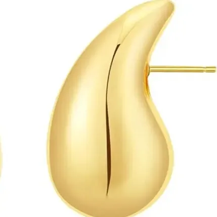 Colorful Trendy Exaggerated Brass Chunky Beach Dangle Teardrop Drop Gold Plated Womens Korean Big Hoop Fashion Jewelry Earrings