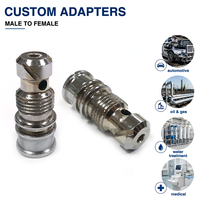 Nickel Plated Brass Large Bore O-Ring Sealed Barbed Hose Valve Adapter BSP 1/4" to 1/2" Thread for High Pressure Fluid Systems
