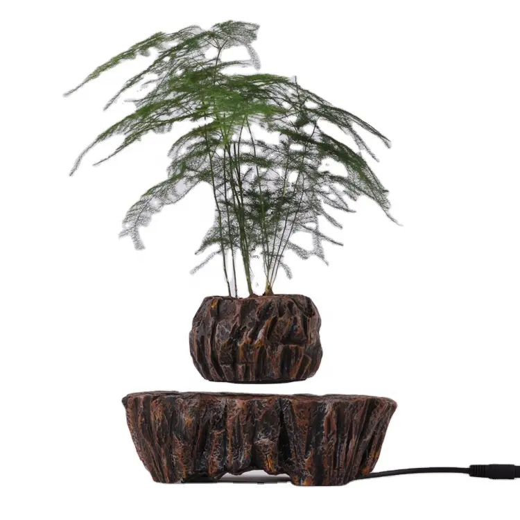 Maceta magnética de aire para decoración de interior y exquisito regalo, soporte para plantas de resina fresca rústica, levitante, asequible