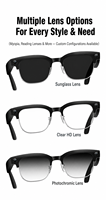 Lunettes intelligentes avec caméra IA 8MP, traduction en temps réel, prise de vue en vue à la tierce personne, stabilisation électronique de l'image (EIS), appels, GPT