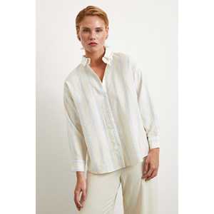 Chemise en modal à double rayures Mango pour homme, bleu popeline, respirante, manches longues - Product Image 6