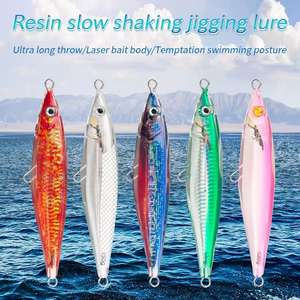 เหยื่อตก<span class=keywords><strong>ปลา</strong></span>จิ๊กโลหะแบบจม ขนาด 147 มม. น้ำหนัก 80 กรัม ขนาด 160 มม. น้ำหนัก 130 กรัม 5 สี แบบ 3 มิติ <span class=keywords><strong>ตา</strong></span> 3 มิติ  แบบสโลว์โรคกิ้ง - Product Image 1