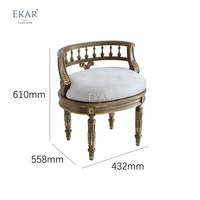 Meubles EKAR |   Tabouret de toilette doré Héritage Impérial |   Chaise de dressing néoclassique de luxe