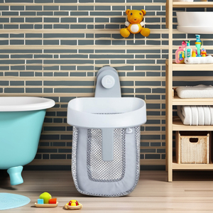 Gran oferta, estante de almacenamiento de juguetes de baño colgante gris, bolsa de cesta de succión fuerte, fácil limpieza para el baño de los niños, <span class=keywords><strong>productos</strong></span> de baño para bebés - Product Image 2