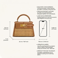 Sac à main élégant pour femme en faux bambou tressé, sac fourre-tout léger à poignée supérieure fabriqué sur mesure en usine, sac à main de mode personnalisé