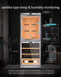 RACHING FJ-CW36B Armadio Elettronico a Due Porte per Sigari <span class=keywords><strong>e</strong></span> <span class=keywords><strong>Vini</strong></span>, Humidor per Sigari <span class=keywords><strong>e</strong></span> Frigorifero per <span class=keywords><strong>Vini</strong></span> - Product Image 3