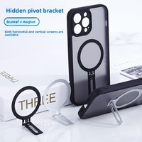 Support de téléphone portable magnétique caché en alliage d'acier au carbone, fixation adhésive arrière, pliable, rotatif, universel et portable