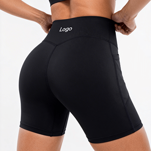 Shorts de sport Vractive en Spandex/Nylon, taille élastique personnalisée, mi-longs, pour femmes, extensibles dans quatre directions - Product Image 1