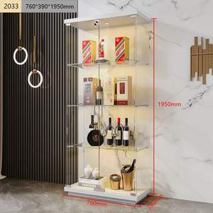 <span class=keywords><strong>Vitrina</strong></span> Moderna de Vidrio Templado para Exhibición de Copas de Vino con Iluminación para Centro Comercial - Product Image 4