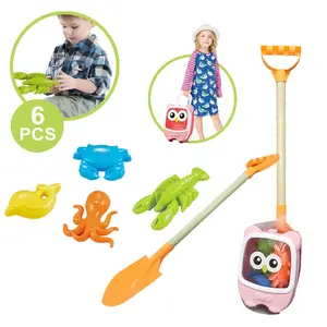 Valigia di plastica spiaggia di sabbia giocattolo 2 IN 1 animali da DIY oceano sabbia modello Set per bambini estate spiaggia giocattolo