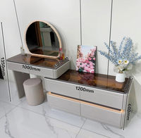 Table de Maquillage Amovible en MDF Écologique avec Miroir LED pour Hôtels, Écoles, Chambres et Salles de Bain – Style Moderne – Vente en Gros