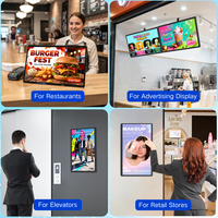 Tablette LCD murale Elc Wf-Series Rk3588S2 6 Tops 4+64Go Android 13 300 Nits IP65 avec PoE pour la publicité dans les centres commerciaux