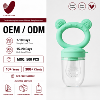 Set met siliconen fopspeen en fruitvoeder voor baby's, voedselveilige siliconen voederbakjes (S, M, L) en vriesbakje