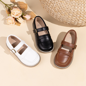 Zapatos Nuevos para Niñas, Zapatos de PU con Suela de Goma Cómoda, Zapatos de Vestir - Product Image 1