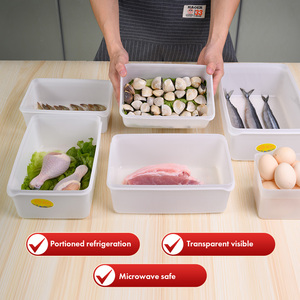 Food Grade PP Plastic Food <b>Storage</b> <b>Containers</b> With Lid <b>Stackable</b> Transparent Fridge Organizer Box Microwave & Freezer Safe - Product Image 2