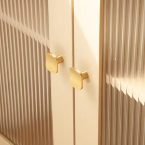 French-Style Solid Brass Single-Hole Handle Light Luxury Nordic Gold Simple Square Handle Concave Cabinets Living Room - Product Image 6