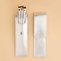Brosse à Sourcils de Luxe et Eyeliner Marque Privée avec Pochette, Pinceau Professionnel pour Teinture de Sourcils, Pinceau Angulaire pour Sourcils