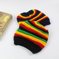 Berretto Invernale in Cotone Lavorato a Maglia Personalizzato, Cappello Caldo a Righe Lunghe Stile Rasta