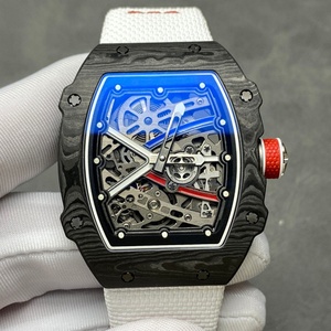 Montre mécanique pour homme de luxe, ultra-légère, de forme tonneau, avec boîtier en fibre de carbone ultra-fin de haute qualité, mouvement de précision, 6702 - Product Image 1