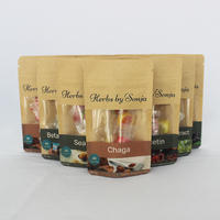 Sachet refermable personnalisé de qualité alimentaire, résistant à la chaleur, anti-odeur, avec fenêtre, en PET et papier kraft, pour emballage de thé, imprimé en sérigraphie