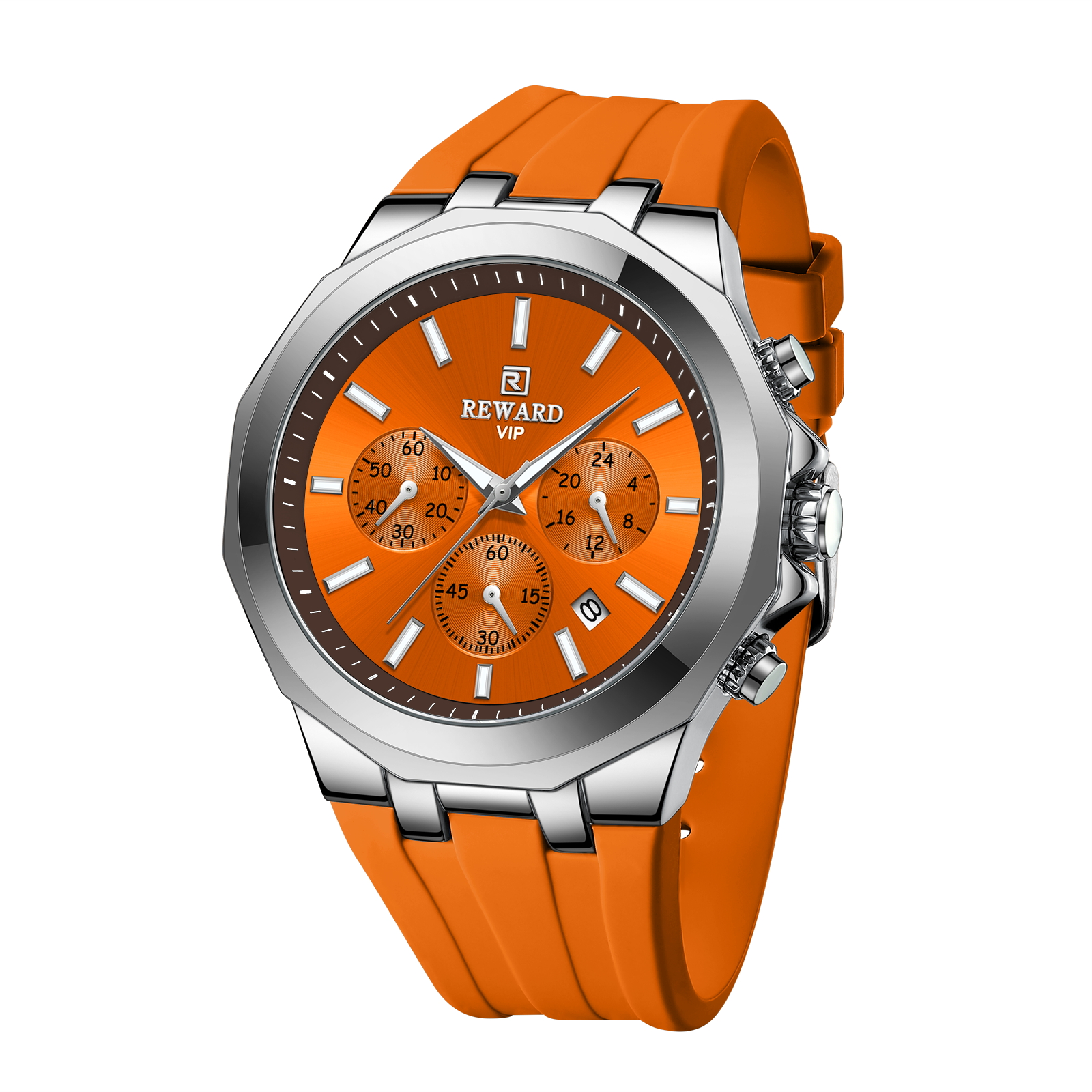 REWARD 83966 Men's Quartz Chronograph Watch | Water-Resistant Business Wristwatch with Stylish Silicone Band