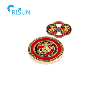 Pièces commémoratives personnalisées USMC USAF USN en métal avec aimant, pièces de défi personnalisées avec marqueurs de balle de golf amovibles - Product Image 3
