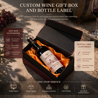 Boîte cadeau pour vin en bouteille unique haut de gamme, emballage rigide de luxe, fabricant