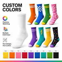 Chaussettes en tricot blanches personnalisées à rayures vives pour l'automne, avec revers multicolores, OEM ODM, logo personnalisé, faible MOQ, directement de l'usine