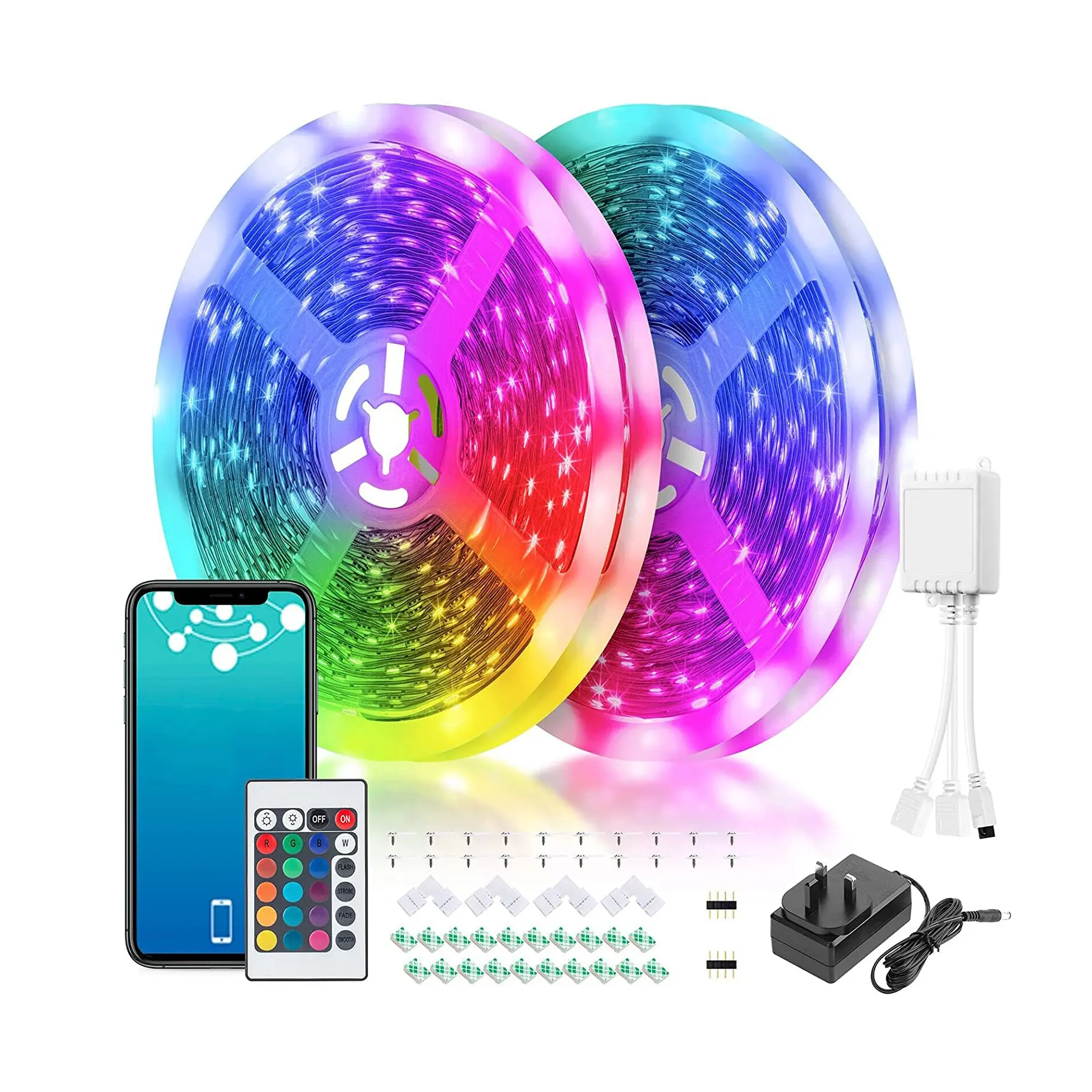 Customize WiFi RGB led strip light App Control RC Control Voice Control 5050 IP65 Waterproof Strips Play Music Home Decoration