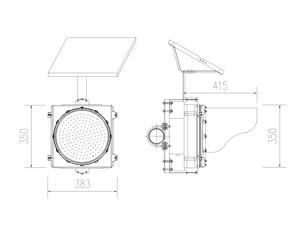 Luce Lampeggiante Solare LED IP65 Ambra di Avvertimento per Incroci Urbani - Product Image 4