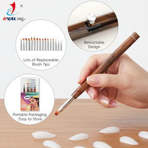 Oferta Especial: Juego de Pinceles para Uñas Patentado de 4 Piezas + 16 Puntas de Repuesto, Pincel de Gel UV con Mango Retráctil, Herramienta para Arte de Uñas - Product Image 2