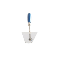 Llana de Acero Inoxidable de Primera Calidad con Mango de Madera de Haya con Recubrimiento FSC Azul, Llana para Albañilería con Hoja Tratada Térmicamente
