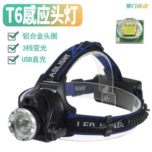 Linterna Frontal Roman Highlights T6 LED Recargable de 2000 mAh, Giratoria, para Pesca Nocturna al Aire Libre - Product Image 4