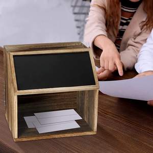 Caja de sugerencias de estilo de arte popular de madera de <span class=keywords><strong>pino</strong></span> macizo pulida con pizarra y cerradura para uso doméstico o de oficina - Product Image 6