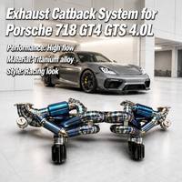 Sistema de Escape de Alto Rendimiento con Válvulas de Aleación de Titanio, Silenciador Cat-Back para Porsche 718 GT4 GTS 4.0L